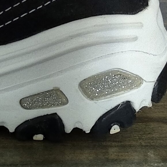 Skechers Women's  D'Lites Sport Biggest Fan Black White Glitter Size 7.5 - Picture 11 of 15